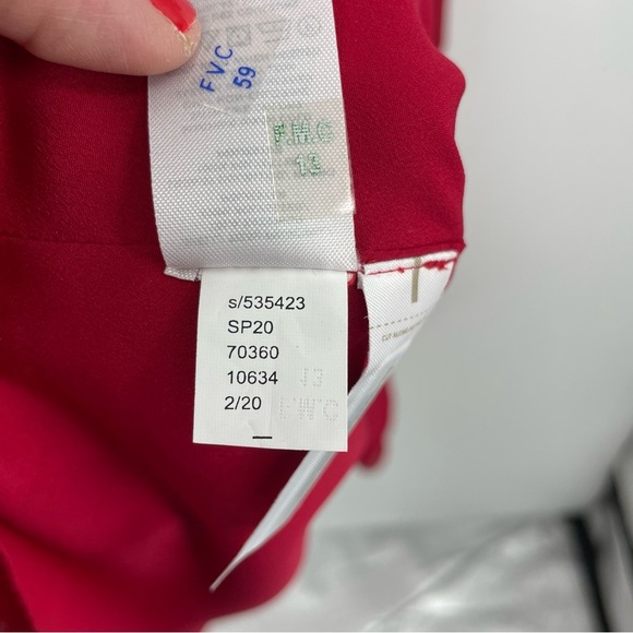NWT Ann Taylor red smocked waist flare midi dress Sz XXS - Picture 13 of 13